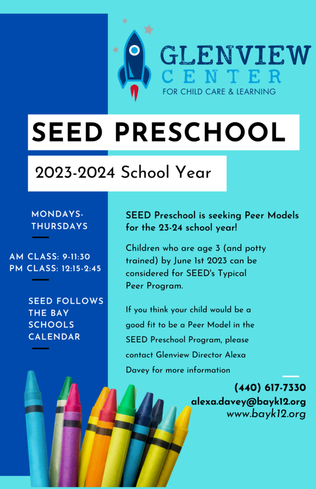SEED Preschool Seeking Peer Models for 2023-24 School Year | Bay Village  City School District