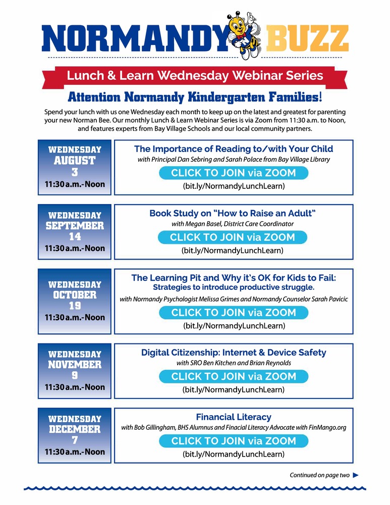 Normandy Lunch & Learn Series Flyer
