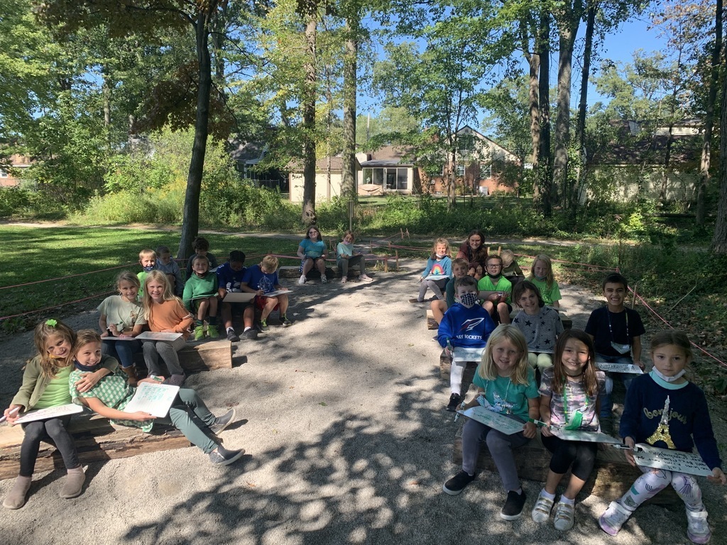 Normandy's Mrs. Hart's class enjoys the outdoor classroom.