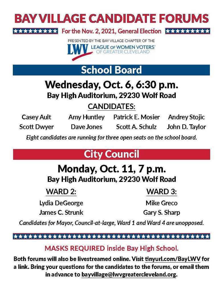 League of Women Voters Candidate Forums