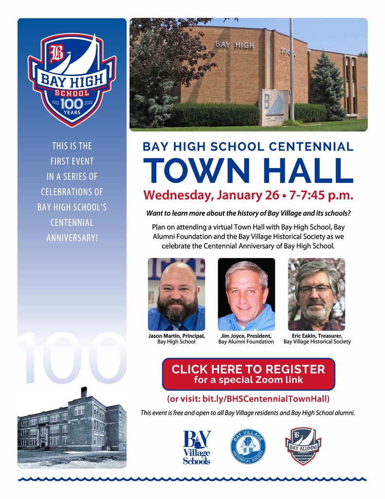 BHS Centennial Virtual Town Hall Flyer