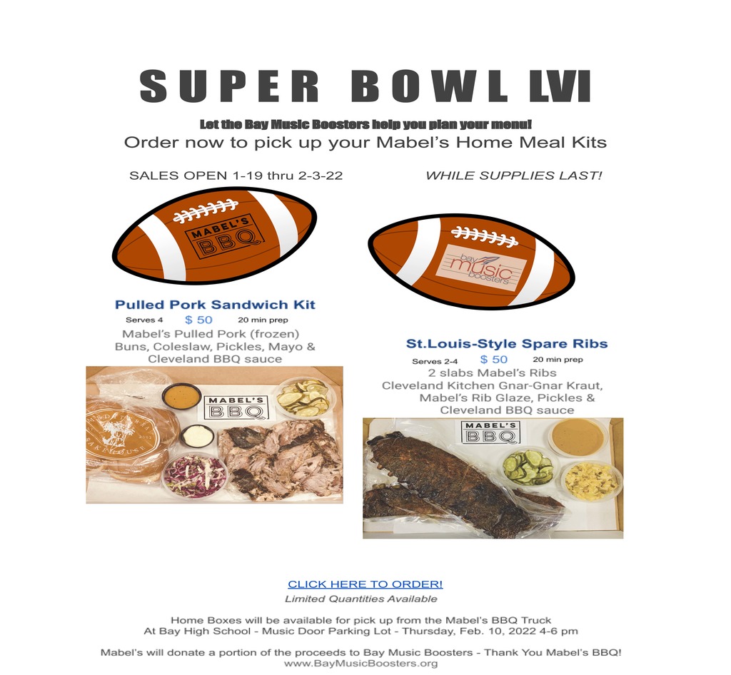 Band Boosters Super Bowl Meal Kits Flyer