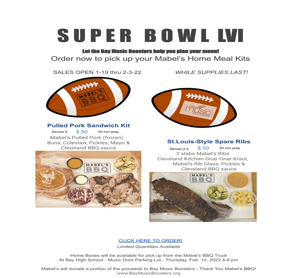 Bay Band Boosters BBQ Fundraiser for Super Bowl