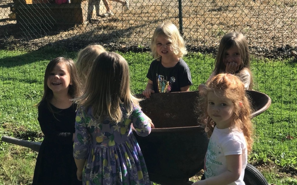 Glenview Center Preschool Students Gardening