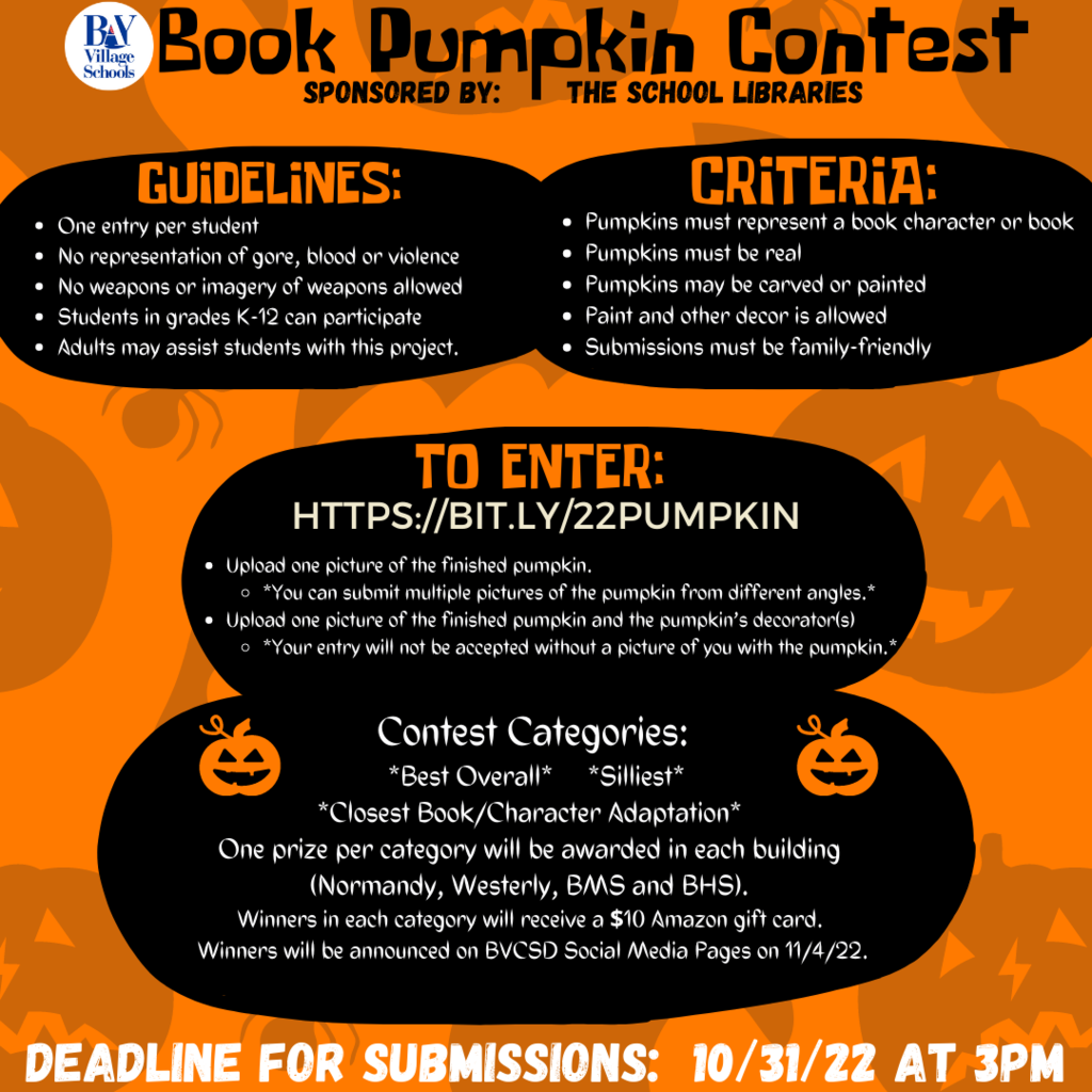 Book Pumpkin Contest 2022