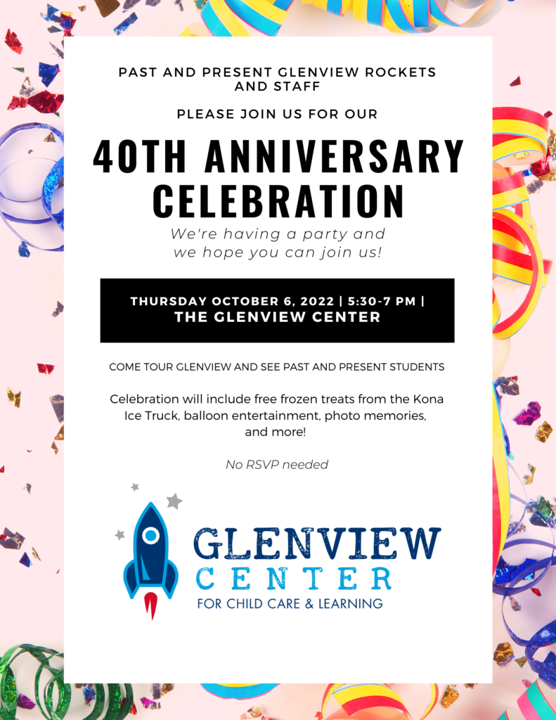 Glenview 40th anniversary flyer