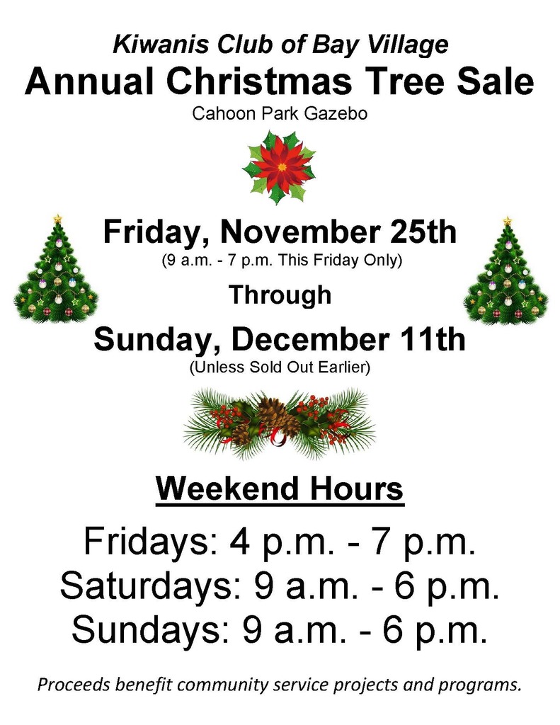Kiwanis Club of Bay Village Christmas Tree Sale Flyer
