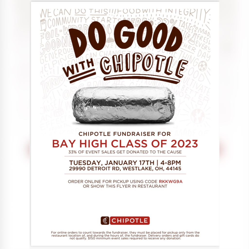 Class of 2023 Chipotle fundraiser flyer